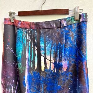 Yumi Multi Colors Print Skirt, Size 6/